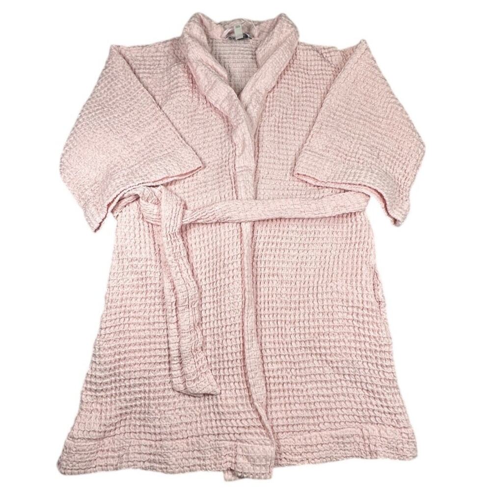 Nordstrom Rack Robe Short Waffle Knit Pink Cotton M